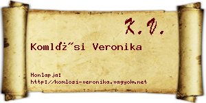 Komlósi Veronika névjegykártya