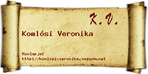 Komlósi Veronika névjegykártya